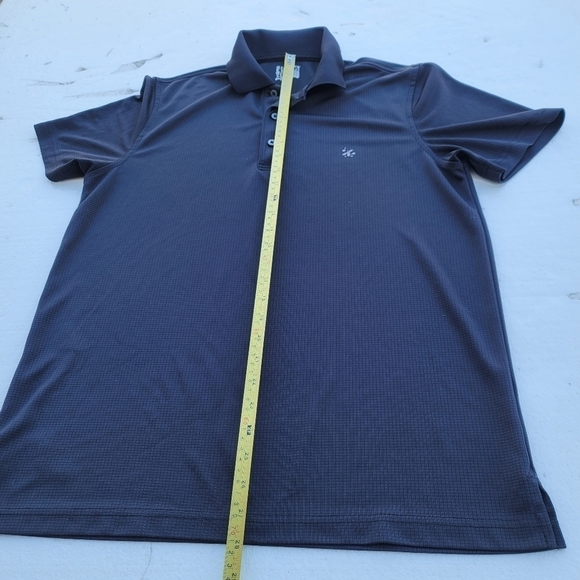 Izod Men's Golf Polo Shirt Textured Black Stretch Cool Dry Size M Medium - Picture 8 of 10